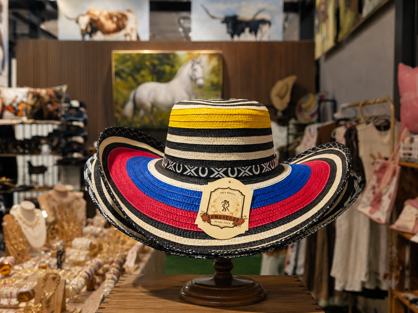 Colorful Paso Fino western hat