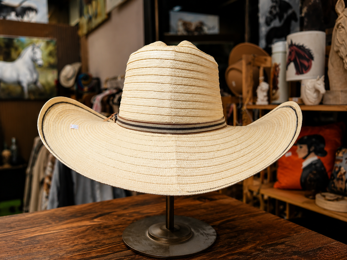 Natural straw western hat