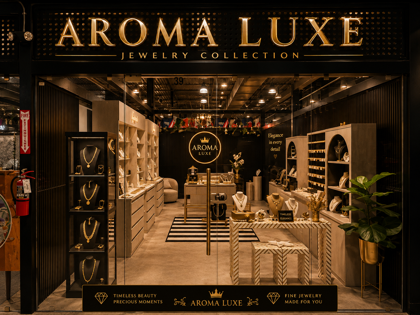 Aroma Luxe Jewelry Collection storefront at Paddock Market Ocala