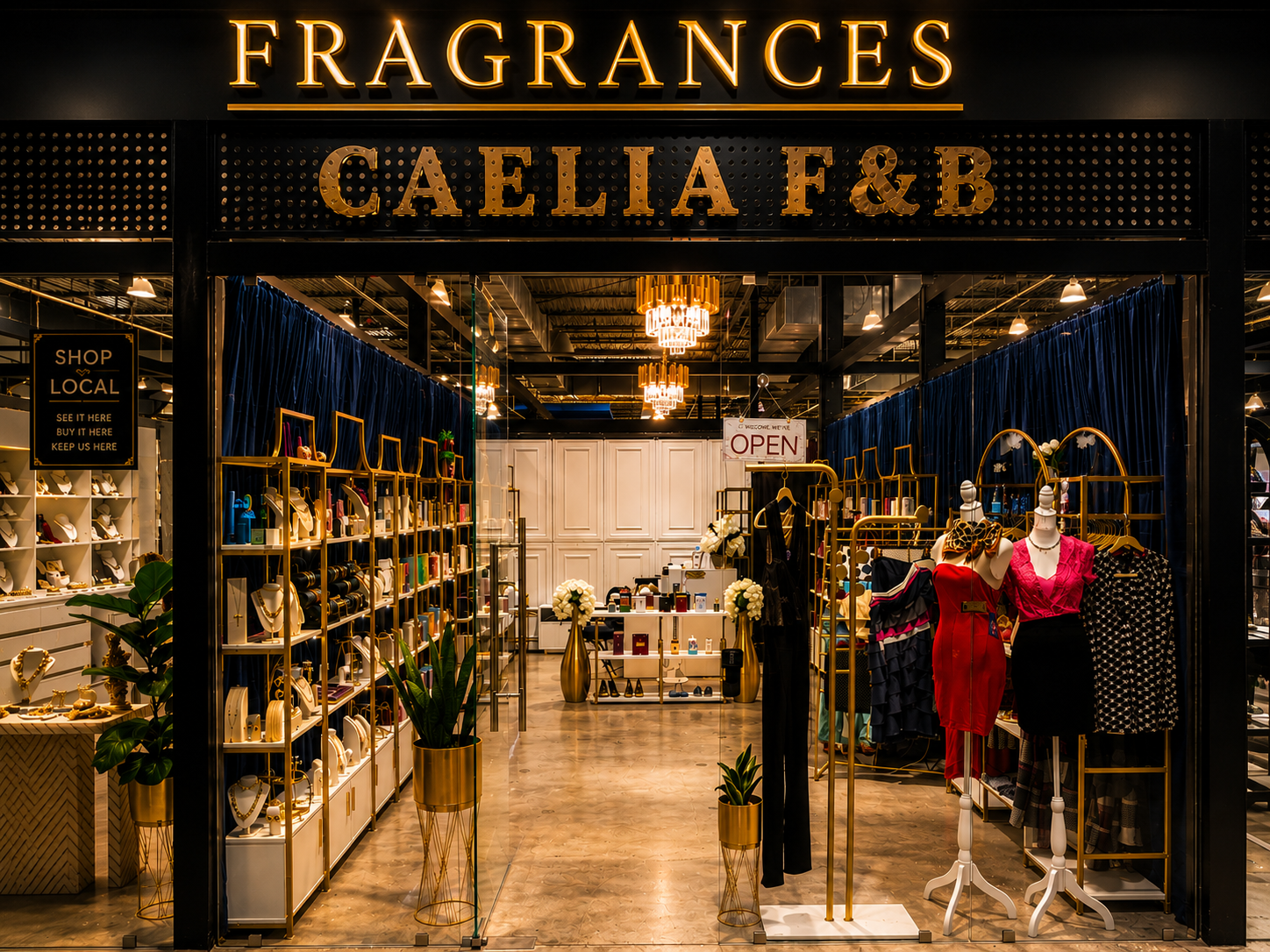Caelia F and B Fragrances storefront at Paddock Market Ocala