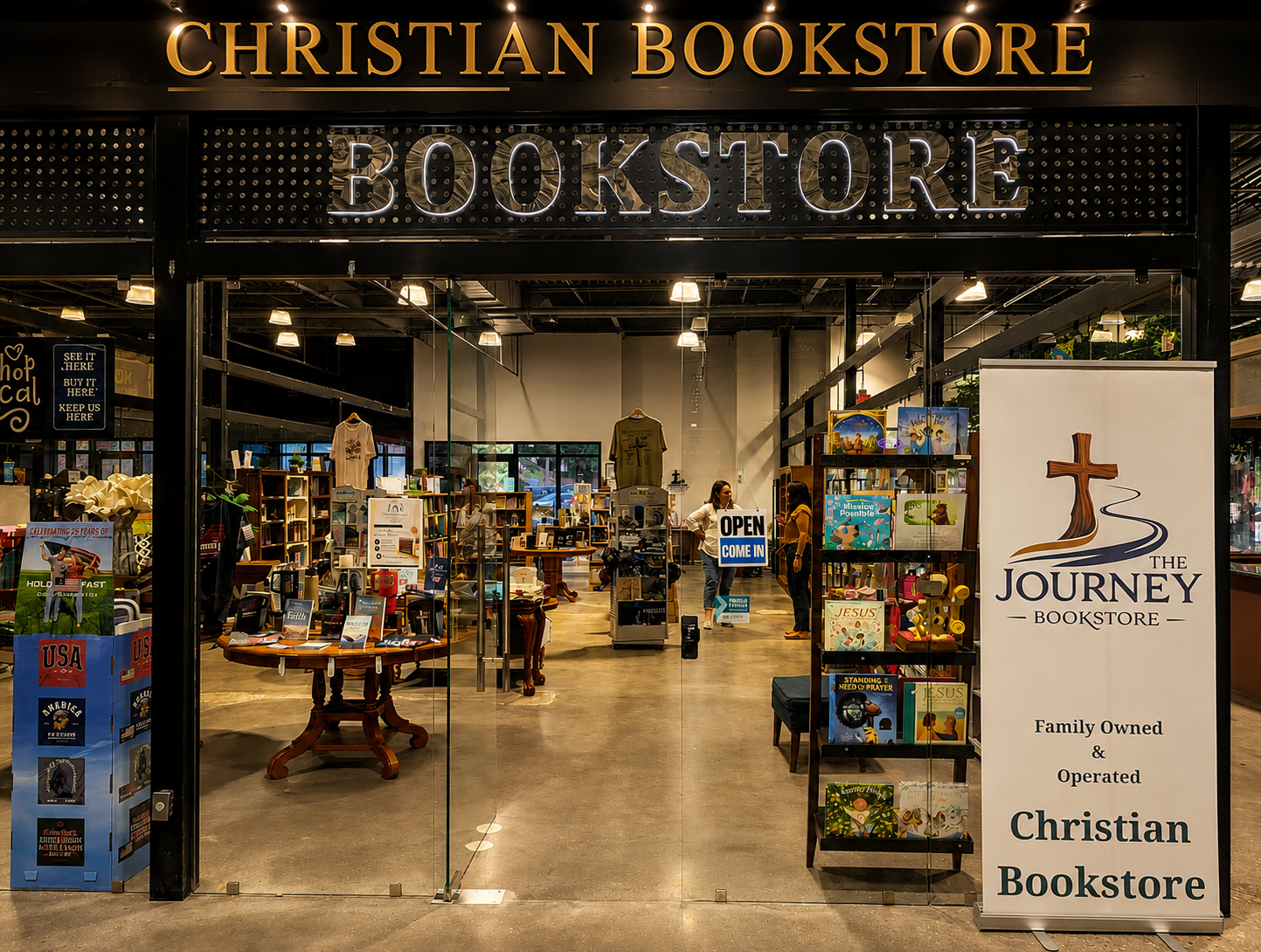The Journey Christian Bookstore storefront at Paddock Market Ocala