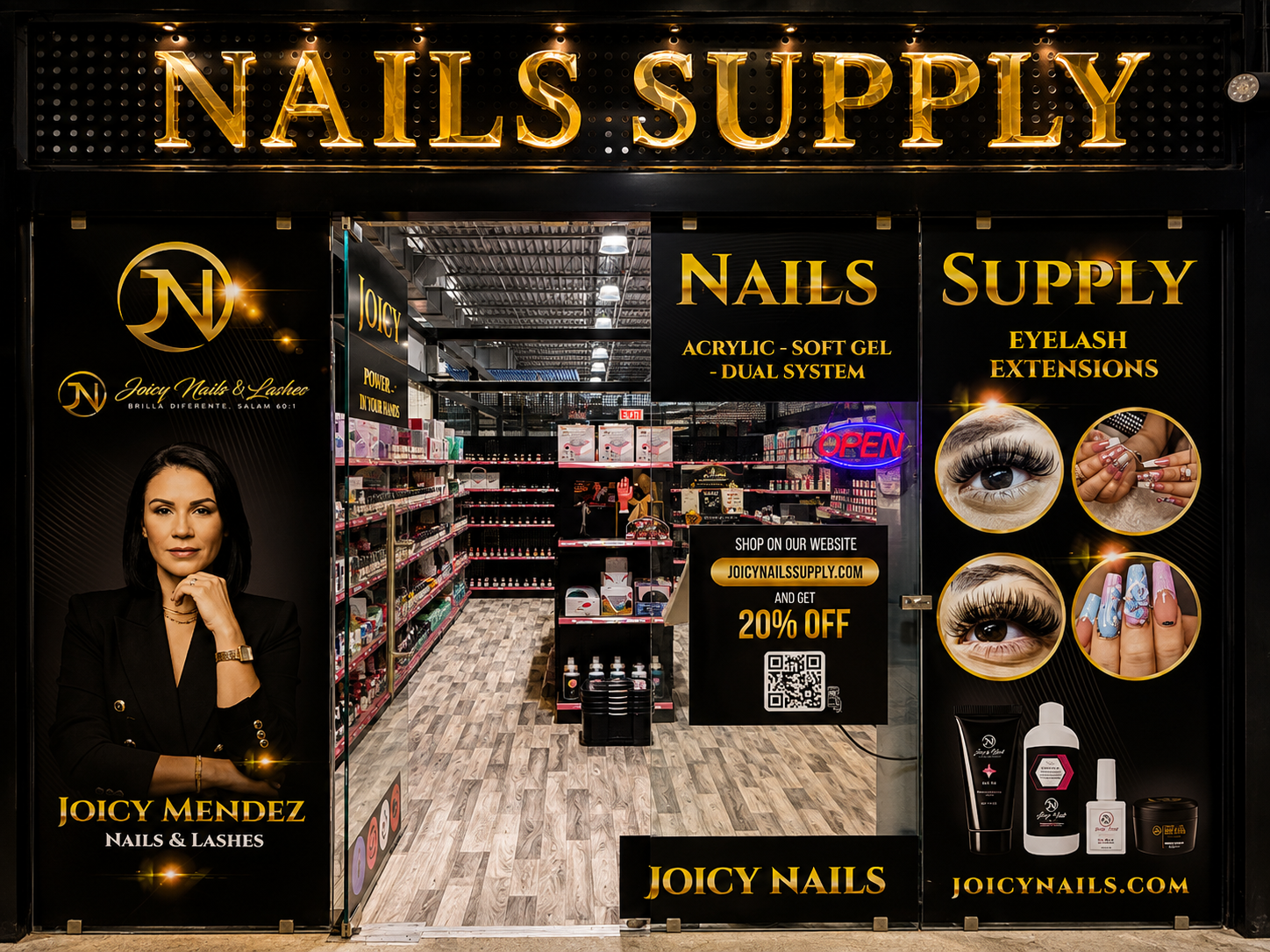 Joicy Nails Supply storefront at Paddock Market Ocala