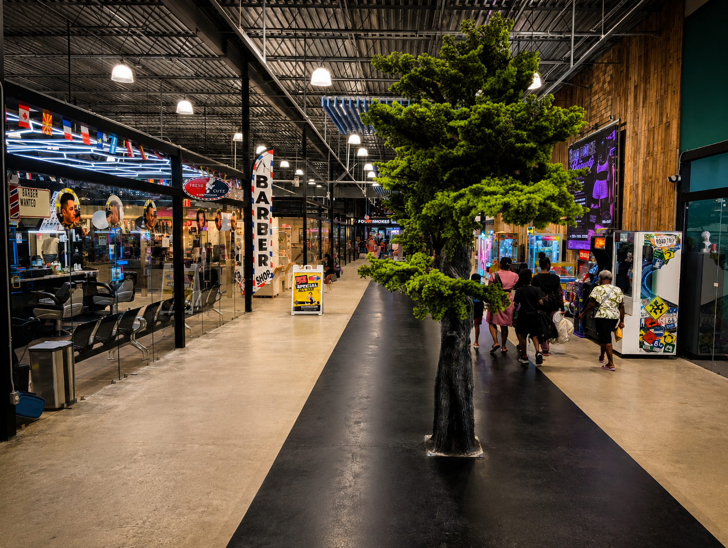 Indoor shopping walkway at Paddock Market Ocala